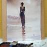 Watercolor on paper "Hahnemühle" 450 grs...  Scene of woman on the beach.
    In all my paintings, I use materials and means of the highest quality, resistant of time.