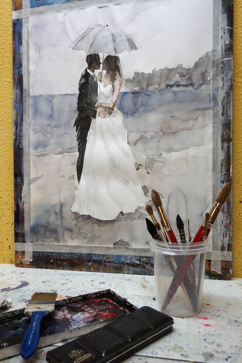 Original Figurative Love Painting by Oscar Alvarez