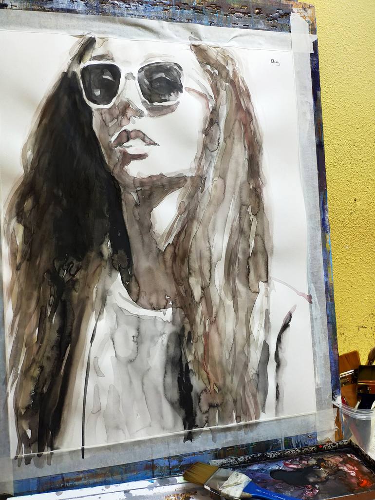 Original Portrait Painting by OSCAR ALVAREZ