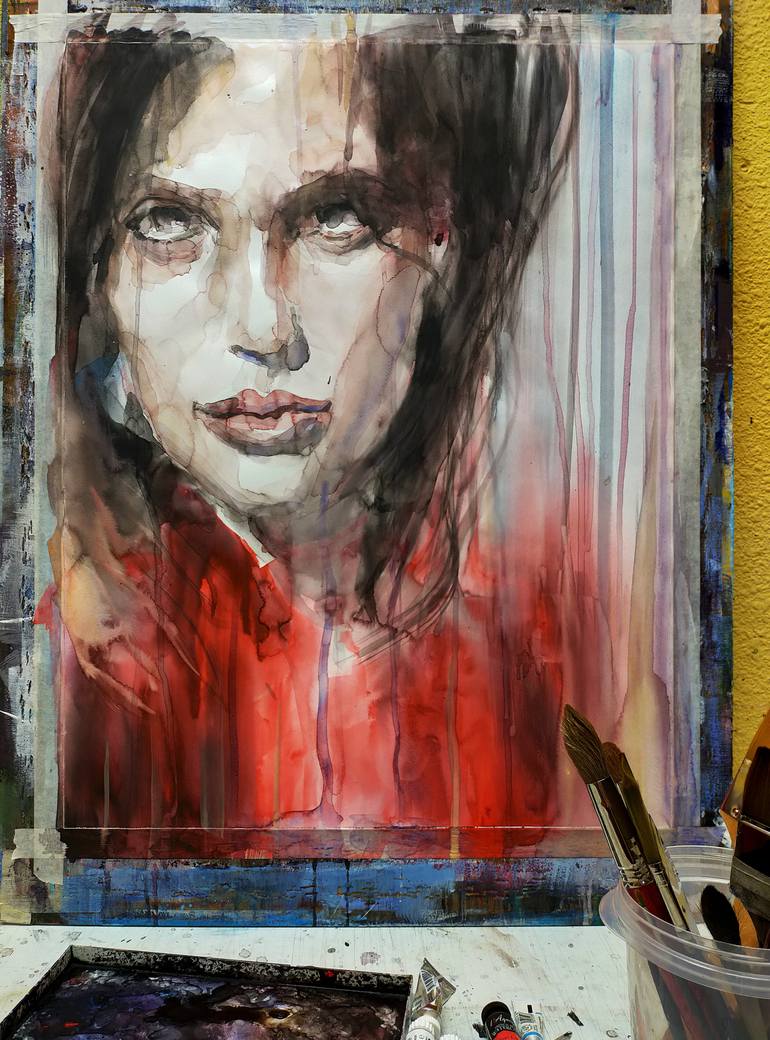 Original Figurative Portrait Painting by Oscar Alvarez