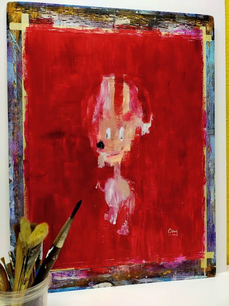 Original Abstract Cartoon Painting by Oscar Alvarez