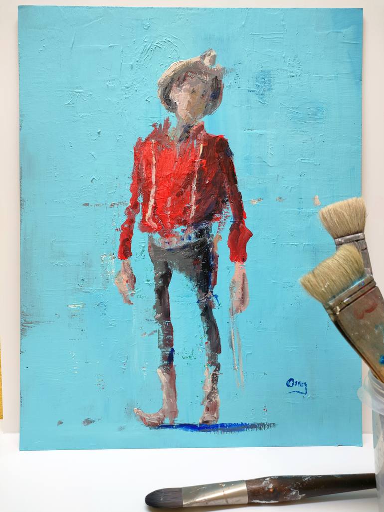 Original Figurative Cartoon Painting by Oscar Alvarez