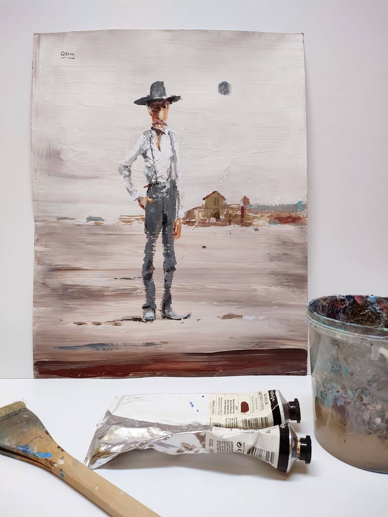 Original Figurative Cartoon Painting by Oscar Alvarez