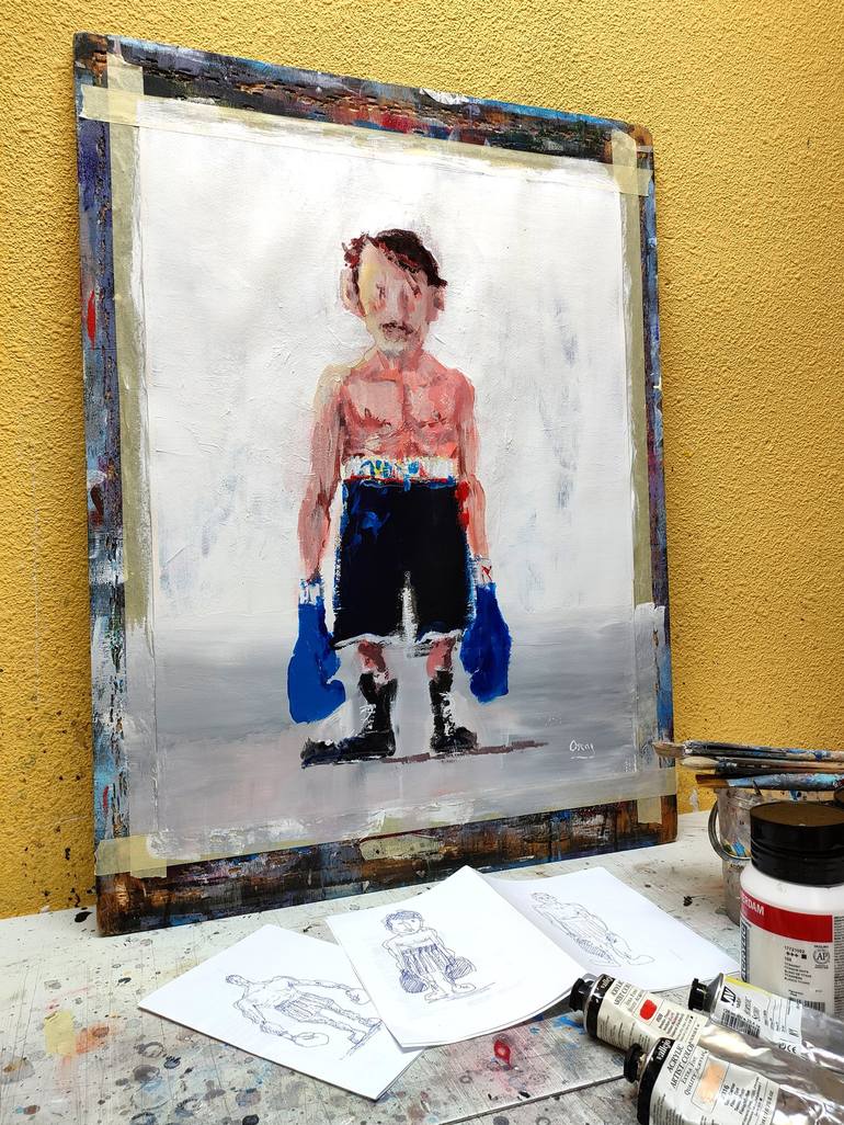 Original Figurative Cartoon Painting by Oscar Alvarez