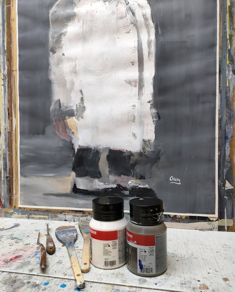 Original Figurative Cartoon Painting by Oscar Alvarez
