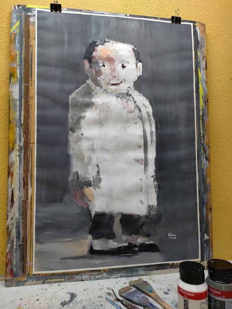 Original Figurative Cartoon Painting by Oscar Alvarez