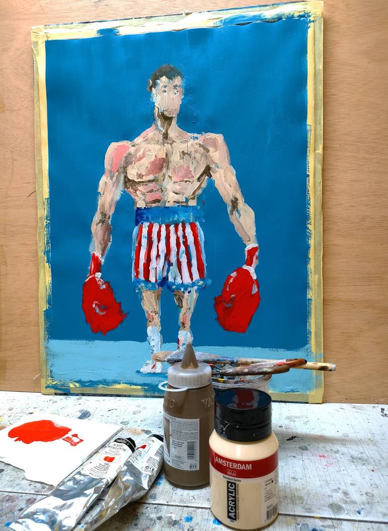 Original Figurative Cartoon Painting by Oscar Alvarez