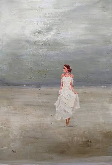 Print of Figurative Beach Paintings by OSCAR ALVAREZ