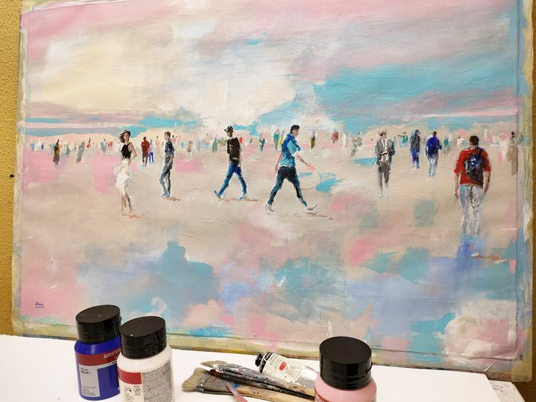 Original Figurative People Painting by Oscar Alvarez