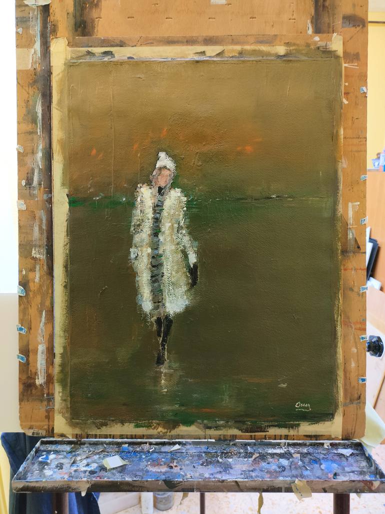 Original Figurative People Painting by Oscar Alvarez