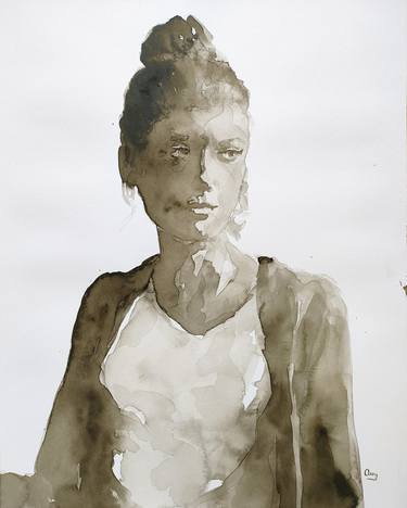 Print of Figurative Portrait Paintings by OSCAR ALVAREZ