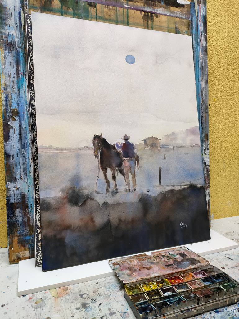 Original Figurative People Painting by Oscar Alvarez