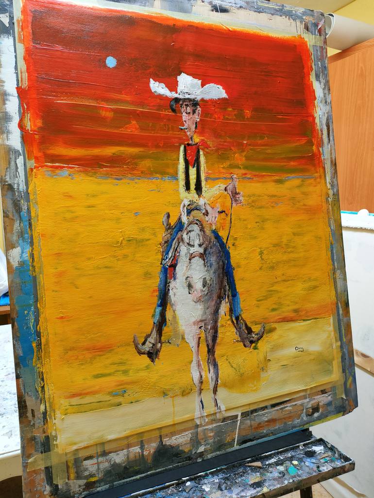 Original Figurative Cartoon Painting by Oscar Alvarez