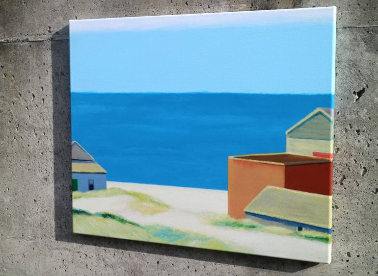 Original Modernism Beach Painting by Ieva Baklane