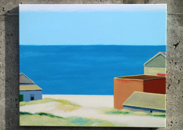 Original Modernism Beach Painting by Ieva Baklane