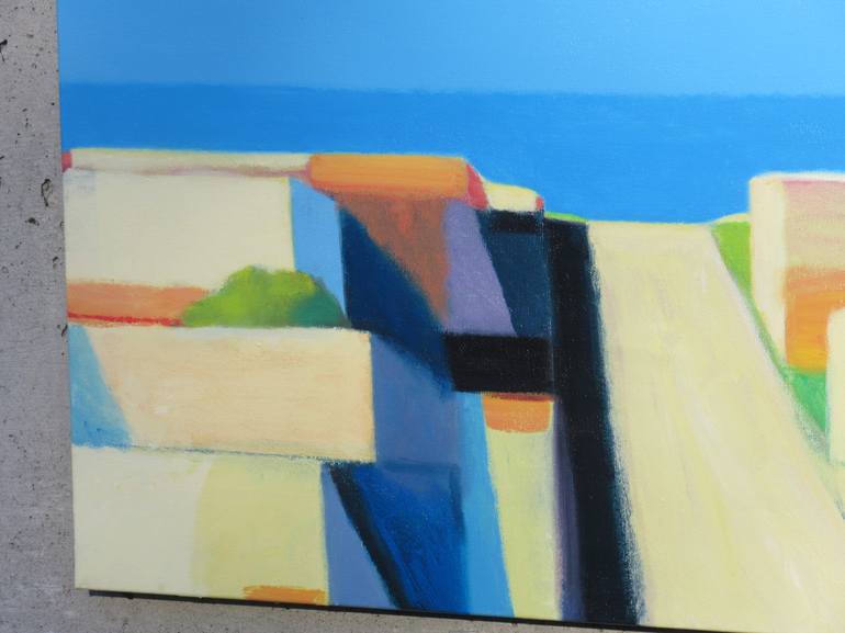 Original Abstract Beach Painting by Ieva Baklane