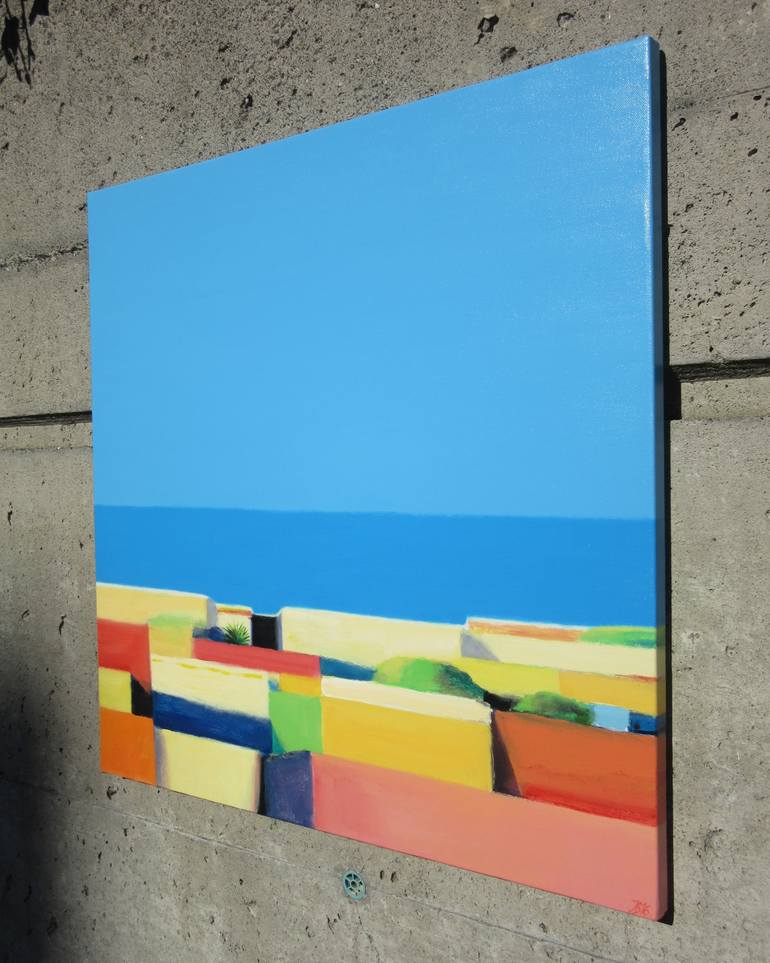 Original Abstract Beach Painting by Ieva Baklane