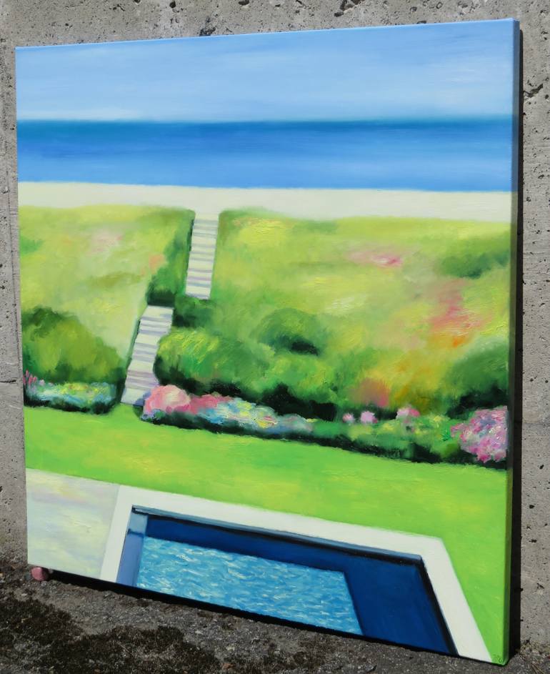 Original Impressionism Beach Painting by Ieva Baklane