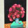 "Peonies" 36" X 30" oil/canvas 2006.
This painting was inspired by luscious peonies my grandmothers Elma and Helena grew in their gardens every Spring.
