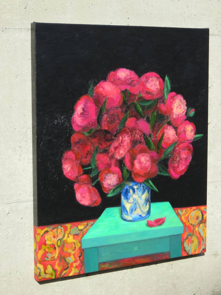 Original Impressionism Floral Painting by Ieva Baklane