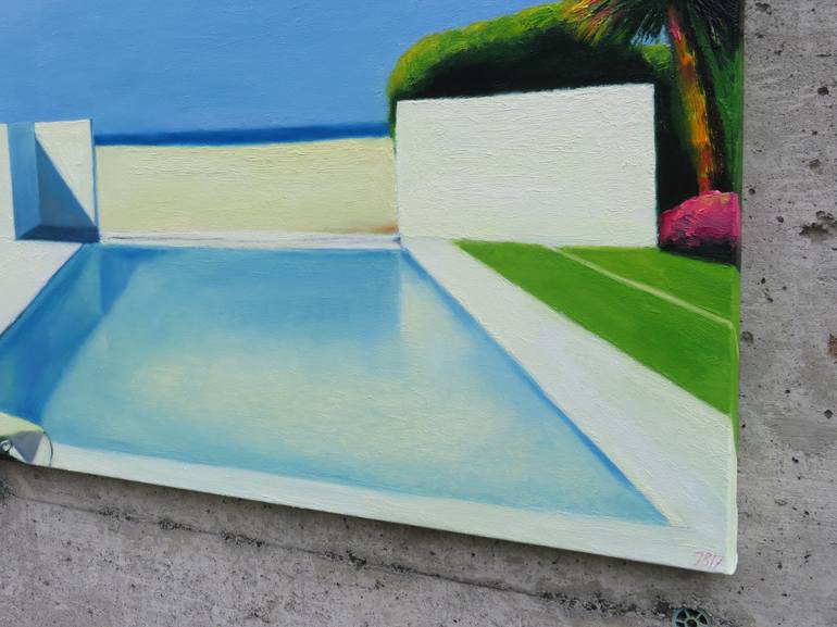 Original Realism Beach Painting by Ieva Baklane