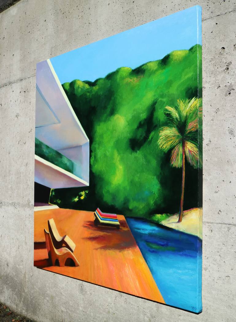 Original Impressionism Beach Painting by Ieva Baklane