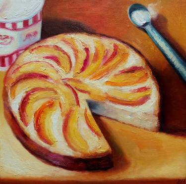 Saatchi Art Artist Ieva Baklane; Paintings, “"Peach cake and ice cream"” #art