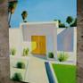 "Yellow door" 36" X 30" oil/canvas 2018.
This painting was inspired by beautiful mid-century modern architecture of Palm Springs,California.