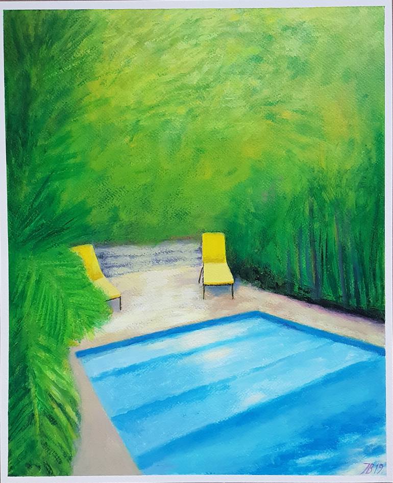 Original Realism Beach Painting by Ieva Baklane