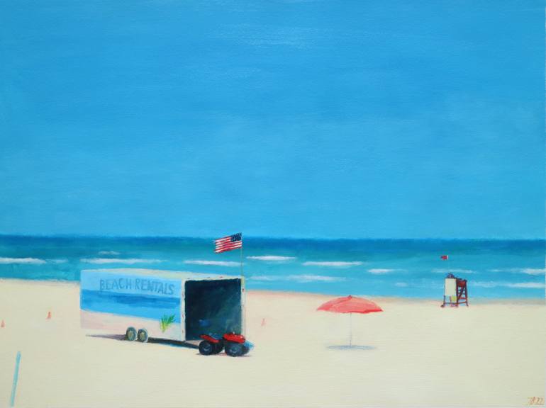 Original Realism Beach Painting by Ieva Baklane