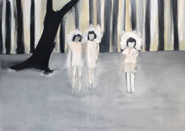 Three girls in the forest thumb