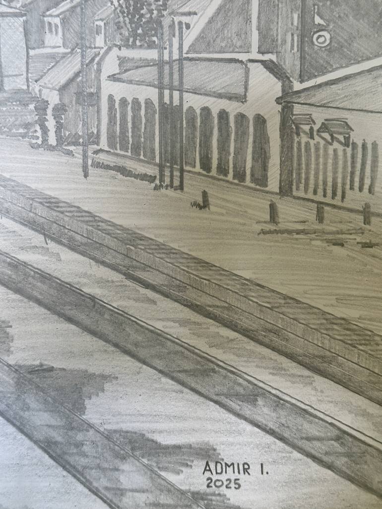 Original Black & White Cities Drawing by Admir Imamovic