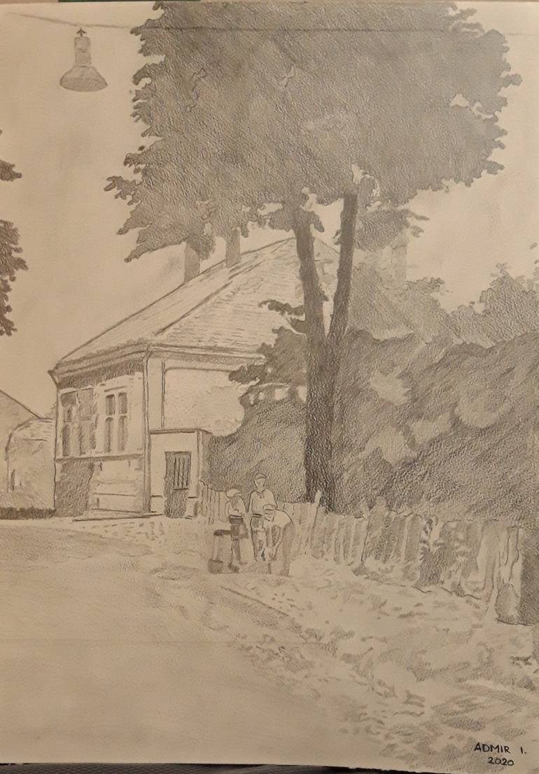 Brcko Old house Drawing by Admir Imamovic Saatchi Art