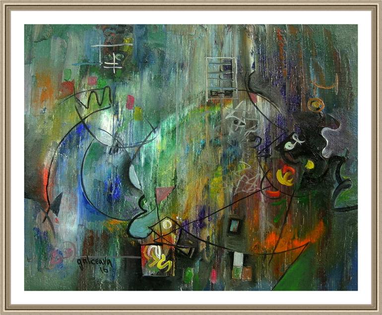 Original Abstract Expressionism Abstract Painting by Constantin Galceava