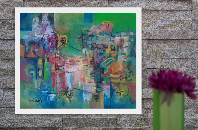 Original Conceptual Abstract Painting by Constantin Galceava