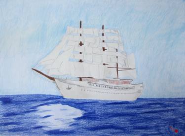 Print of Sailboat Drawings by Peter Oberfrank - Hunziker