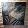 Painting acrylic on canvas, titled Magic carpet, size 100/100/1,5 cm