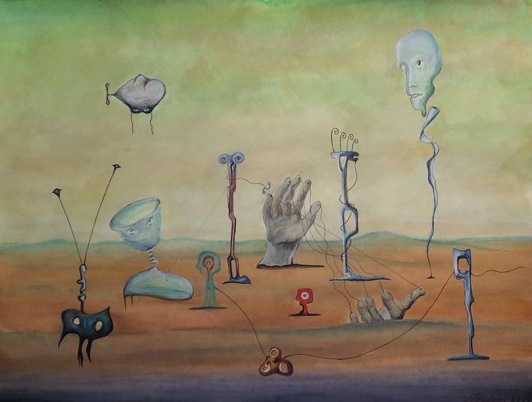 Peculiar origins and nature of manipulation Original Painting by vladimir kolosov