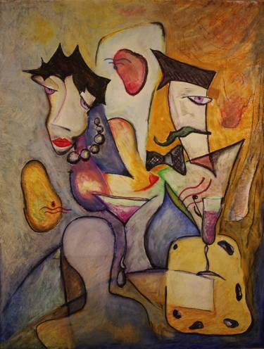 Print of Cubism People Paintings by Vladimir Kolosov