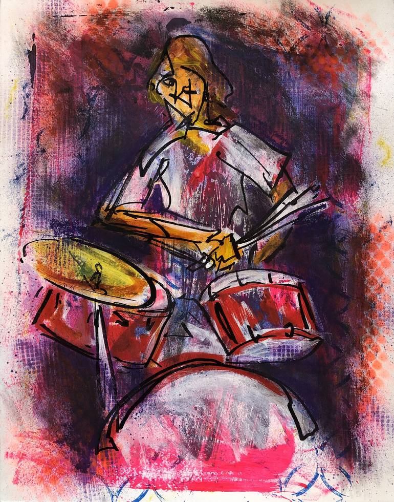 Chris Smithin funky Drummer PaintingChris Smithin funky Drummer Painting  