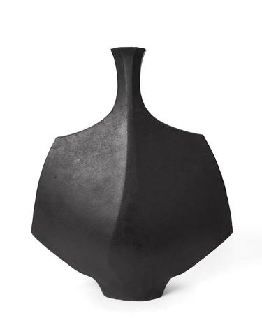 Saatchi Art Artist Beverly Morrison; Sculpture, “Hanè in Black - Mid Century Modern - Large Ceramic Vessel” #art