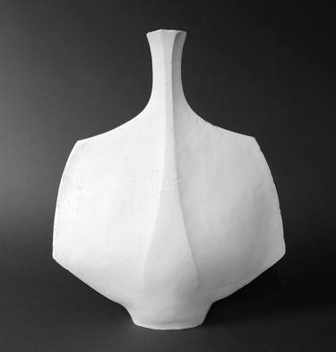 Hanè in White - Mid Century Modern - Large Ceramic Vessel thumb