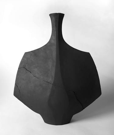 Hane in Black - Mid Century Modern - Ceramic Vessel thumb