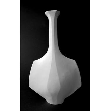 Hanè in White - Mid Century Modern - Ceramic Vessel thumb