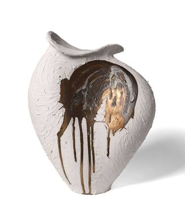 Vessel in White and Gold - No 119 thumb