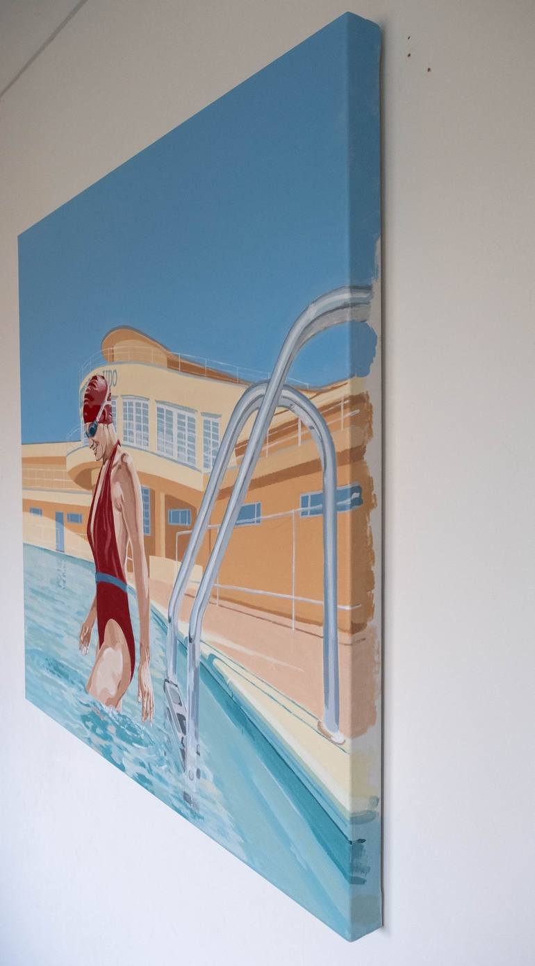 Original Art Deco Water Painting by Phil Bower