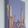 New York dusk skyline side view