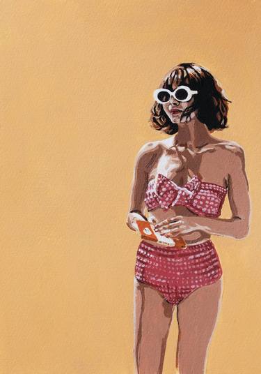 Original Figurative Beach Paintings by Phil Bower