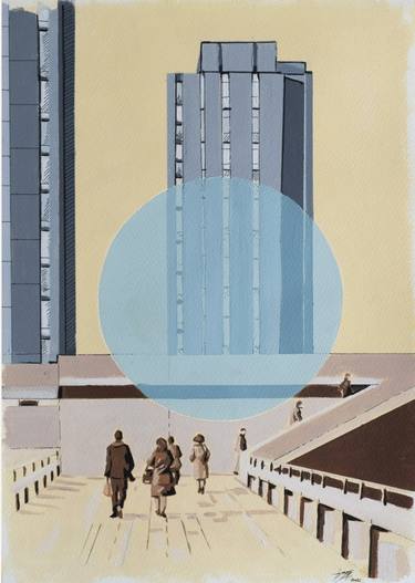 Original Illustration Architecture Paintings by Phil Bower