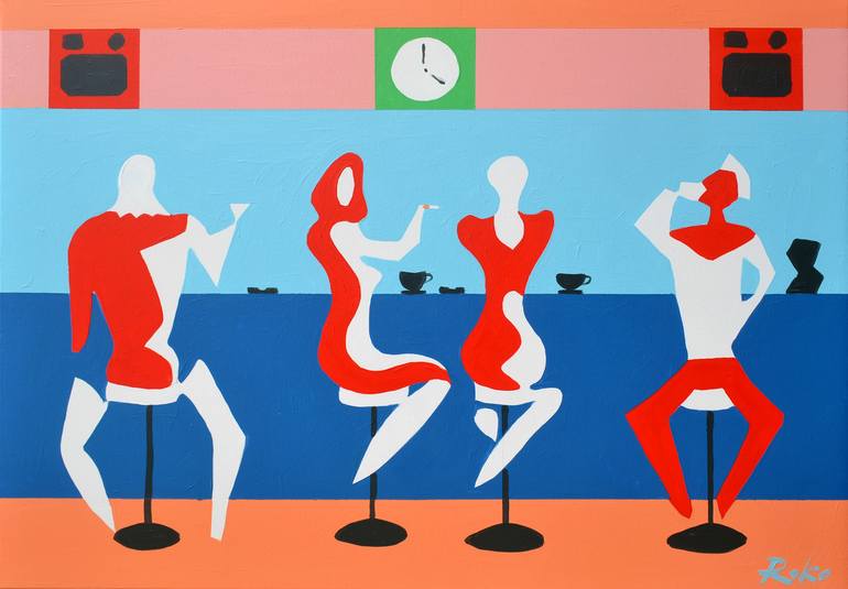 cafe bar Painting by Roko Ivanda | Saatchi Art